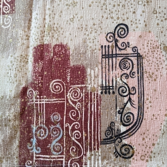 PAIR of Vintage 1950s Bark Cloth Curtains - Picture 5 of 7